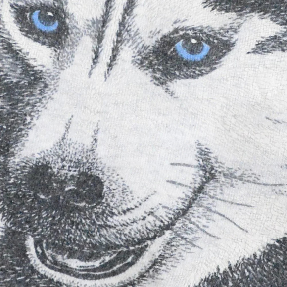 VTG 90'S Little Brownie Originals Gray Huskies Portrait Boxy Crew  Neck Sweater - Picture 7 of 13